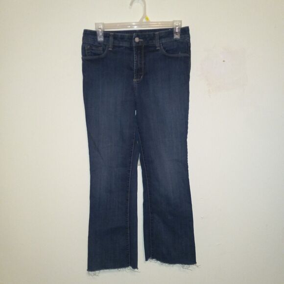 NYDJ Not Your Daughters Jeans Size 6 Marilyn Raw Hem Crop Jeans-Slimming-Sm Flaw - Picture 2 of 10